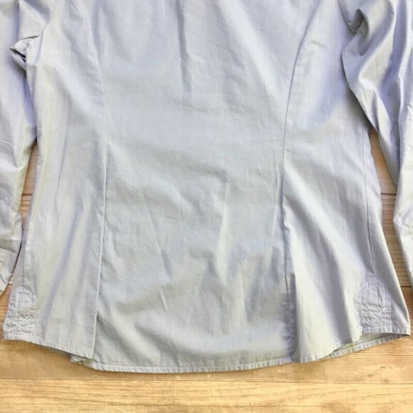 Tommy Hilfiger Button Down Shirt Womens Medium Light Blue Roll Tab Sleeve Cotton - Picture 8 of 8